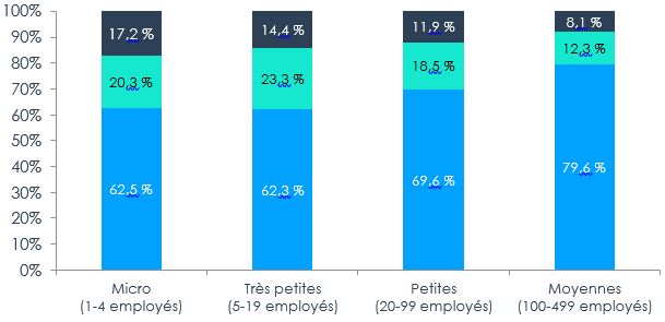 Figure 4 – Répartition des propriétaires de PME par genre selon la taille de l’entreprise, 2017
