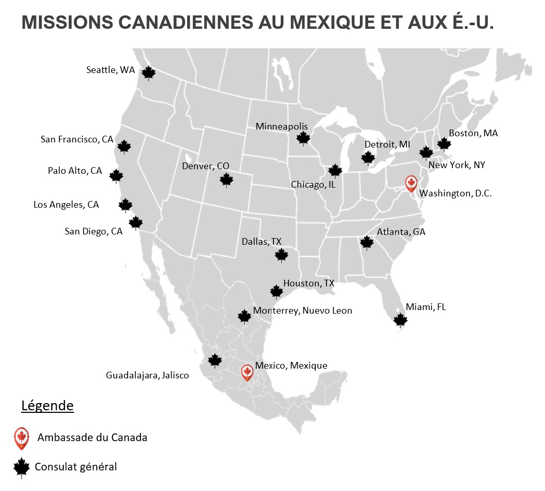 Missions canadiennes au Mexique et aux Etats-Unis