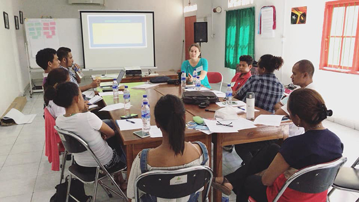 Eight youth leaders from Hatutan Youth Network receive training in advance of the community visits to prepare for sensitive questions and concerns.