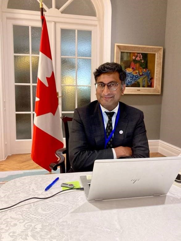 Paul Thoppil at the official residence in Prague, Czechia, after a virtual ministerial meeting with the Minister’s Indo-Pacific Advisory Council.