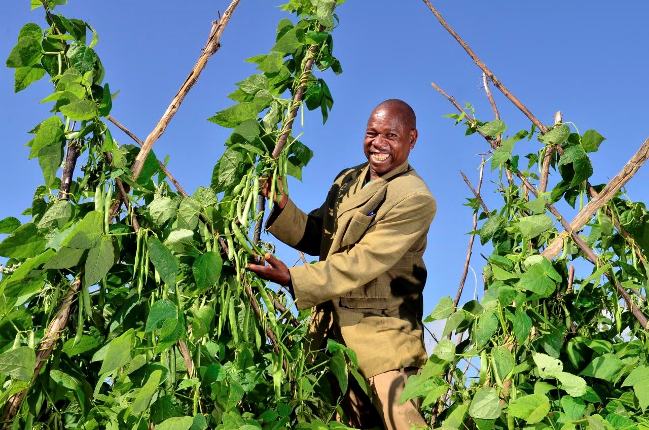 A man stands in a field while smiling at the camera.